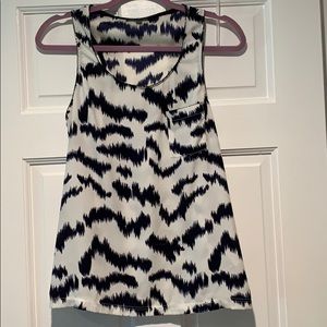 Navy and white blouse